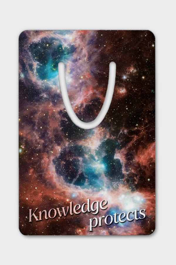 Bookmark with Heart Nebula Design angle view